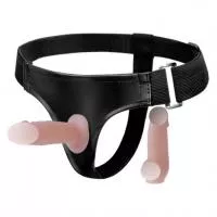 Женский страпон Ultra Passionate Double Harness Flesh реалистичный 
