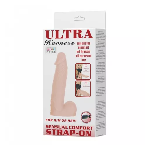 Страпон с подкачкой Strap-On with Pump Pink для женщин