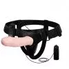 Полый фаллопротез Vibrating Strap On Flesh для пары с вибрацией