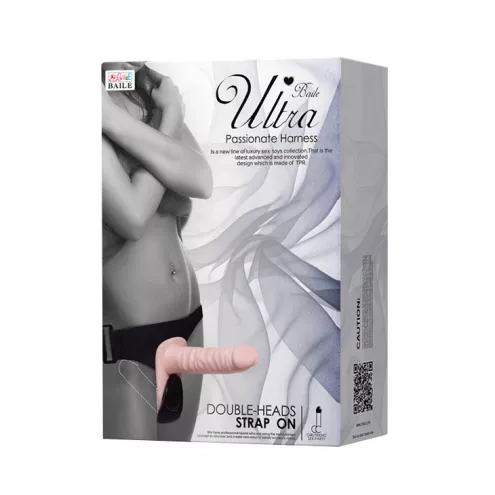 Страпон Ultra Passionate Harness Doble Heads Flesh Vibrating