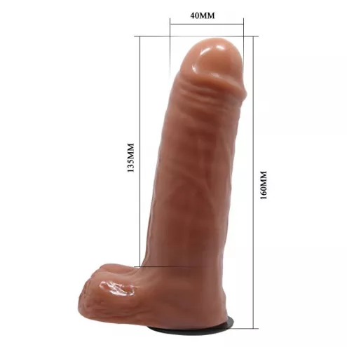 Страпон с вибро BAILE- Ultra Passionate Harness Realdeal Penis 6.2'' Brown