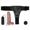Страпон с вибро BAILE- Ultra Passionate Harness Realdeal Penis 6.2'' Brown