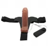 Страпон с вибро BAILE- Ultra Passionate Harness Realdeal Penis 6.2'' Brown
