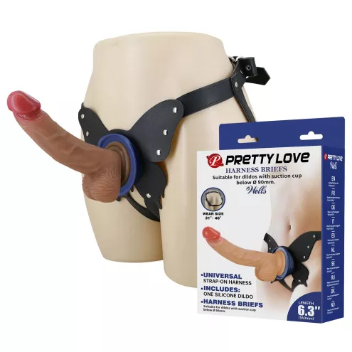 Страпон Pretty Love Wells 6.3 Silicone Dildo with Harness Briefs