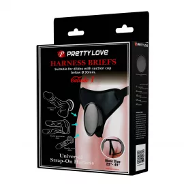 Трусики страпон Pretty Love Fogg II Black Universal Harness Briefs - 2
