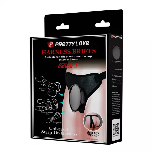 Трусики страпон Pretty Love Fogg II Black Universal Harness Briefs