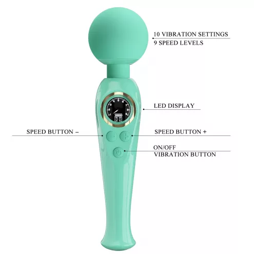 Вібромасажер PRETTY LOVE - Skyler Green, 10 vibration functions 9 speed levels