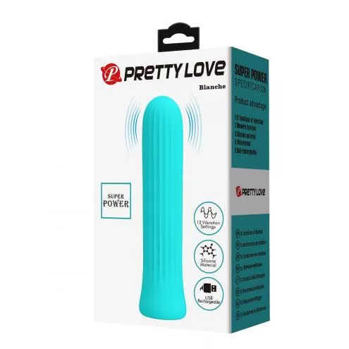 Вибратор PRETTY LOVE Blanche blue, 12 vibration functions Memory function