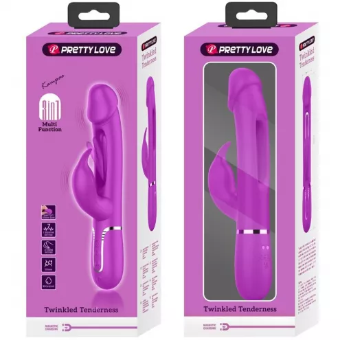 Вибратор PRETTY LOVE Kampas Rabbit 3 in 1,7 vibration functions 4 licking settings
