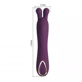 Вібратор PRETTY LOVE DJ RABBIT, 10 vibration functions, Silicone, Magnetic USB charging - 3