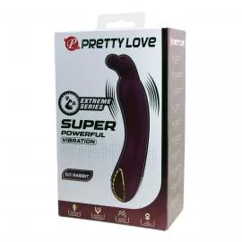 Вібратор PRETTY LOVE DJ RABBIT, 10 vibration functions, Silicone, Magnetic USB charging - 6