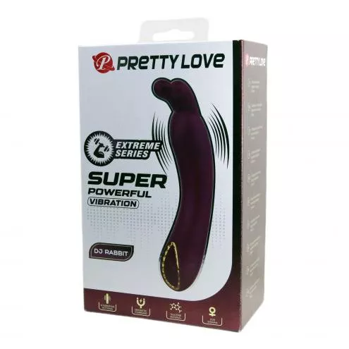 Вибратор PRETTY LOVE DJ RABBIT, 10 vibration functions, Silicone, Magnetic USB charging