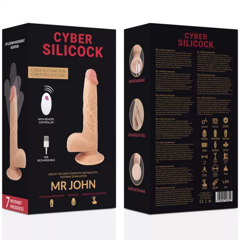 Фалоімітатор з рухливою голівкою та фрикціями, Mr John  16,5 х 4,3 см  CYBER SILICOCK (Іспанія)