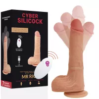 Фалоімітатор з рухливою голівкою та фрикціями, Mr Rick 17 х 4 см  CYBER SILICOCK (Іспанія)