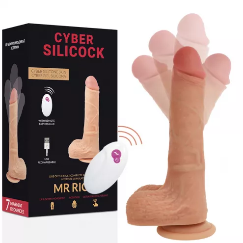 Фалоімітатор з рухливою голівкою та фрикціями, Mr Rick 17 х 4 см  CYBER SILICOCK (Іспанія)