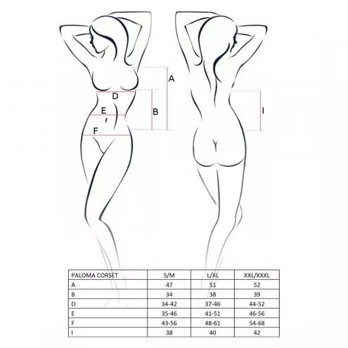 Корсет-сорочка з пажами PALOMA CORSET white  XXL/XXXL- Passion