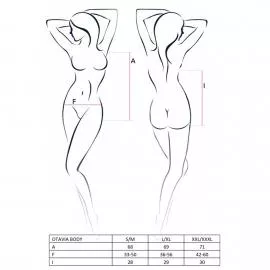 Боди монокини с глубоким декольте OTAVIA BODY black L/XL - Passion - 3