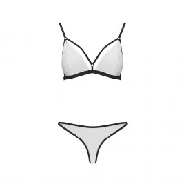 Комплект белья Passion ORIHIME SET S/M, white, стрепы, лиф и трусики - 4
