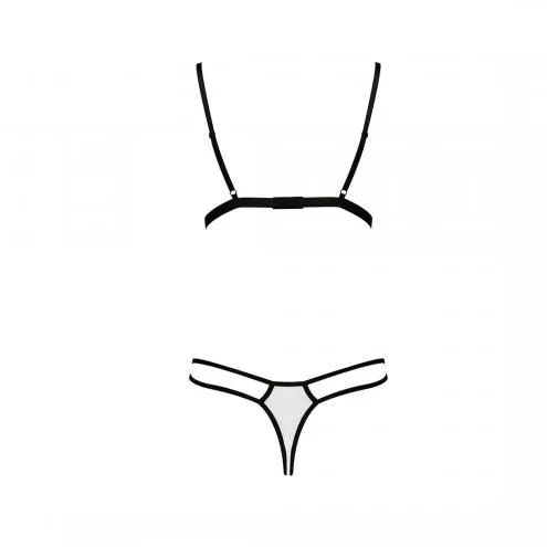 Комплект білизни Passion ORIHIME SET XXL/XXXL, white, стрепи, ліф та трусики