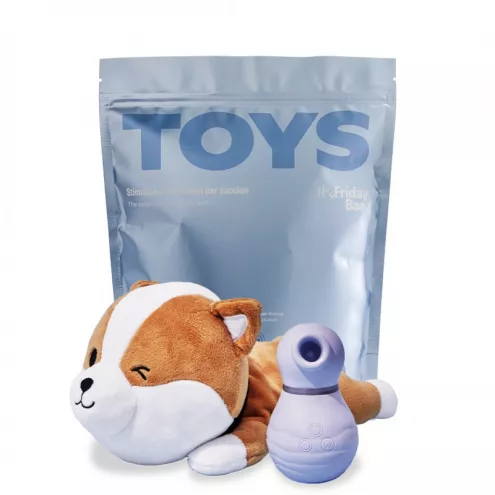 Вакуумный стимулятор для клитора TOYS+ кейс-пёсик шиба-ину Friday Bae (Франция)