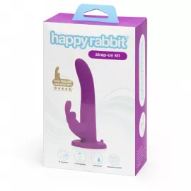 Вібрострапон-кролик з трусиками колір: фіолетовий+чорний Happy Rabbit (Велика Британія) - 3