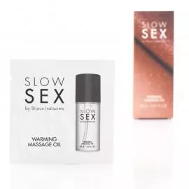 САШЕТ Разогревающее съедобное массажное масло WARMING MASSAGE OIL, 2 мл. Slow Sex Bijoux Indiscrets (Испания)