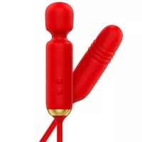 Вибратор 2 в 1: массажер + фрикции Toscana, цвет: красный Mia (Испания)