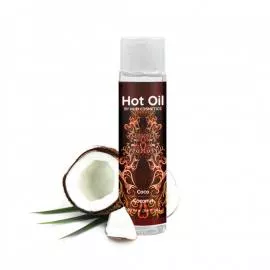 Согревающее съедобное массажное масло вкус: кокос HOT OIL, 100 мл Nuei (Испания)