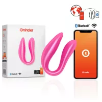 Смарт вибратор для пар DOUBLE PLEASURE, цвет: розовый Oninder (Испания)