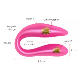 Смарт вібратор для пар DOUBLE PLEASURE, колір: рожевий Oninder (Іспанія) - 5