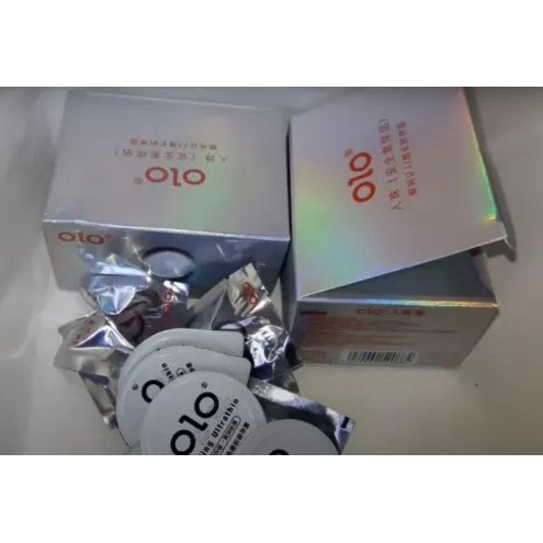 Еротичні презервативи OLO Silver з кулькою для додаткового задоволення, 1 шт в упаковці