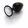 Металева анальна пробка Round Gem, розмір S колір: чорний/білий Ouch! (Нідерланди)