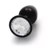 Металева анальна пробка Round Gem, розмір S колір: чорний/білий Ouch! (Нідерланди)