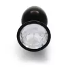Металева анальна пробка Round Gem, розмір S колір: чорний/білий Ouch! (Нідерланди)