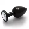 Металева анальна пробка Round Gem, розмір М колір: чорний/білий Ouch! (Нідерланди)