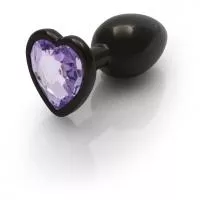 Металлическая анальная пробка Heart Gem, размер S цвет: черный/фиолетовый Ouch! (Нидерланды)