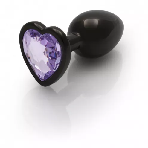 Металлическая анальная пробка Heart Gem, размер S цвет: черный/фиолетовый Ouch! (Нидерланды)