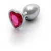 Металлическая анальная пробка Heart Gem, размер M цвет: серебристый/розовый Ouch! (Нидерланды)