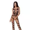 Бодистокинг Passion BS058 black, комбинезон, очень воздушный
