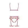 Комплект білизни Passion Exclusive MAGALI SET OpenBra L/XL, red, стрепи, ліф, трусики та пояс