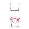 Комплект білизни Passion Exclusive MAGALI SET OpenBra S/M, red, стрепи, ліф, трусики та пояс