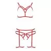 Комплект білизни Passion Exclusive MAGALI SET OpenBra XXL/XXXL, red, стрепи, ліф, трусики та пояс