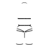 Комплект белья Passion Exclusive MORGAN SET OpenBra L/XL, black, стрэпы, трусики, лиф, пояс