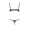 Комплект білизни Passion Exclusive VALERY SET OpenBra XXL/XXXL, black, стрепи, трусики, відкритий ліф