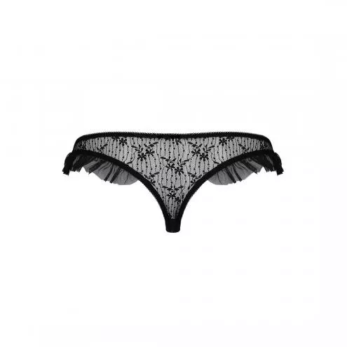 Трусики з воланами DONIA THONG black XXL/XXXL - Passion Exclusive