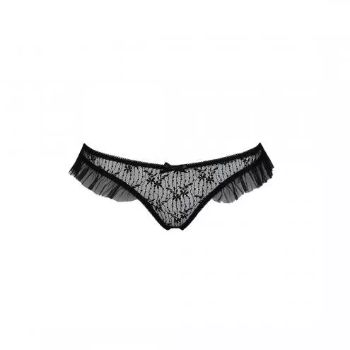 Трусики з воланами DONIA THONG black XXL/XXXL - Passion Exclusive