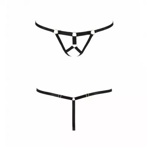 Трусики стрінги зі стреп Passion Exclusive ARMANDA THONG S/M, black
