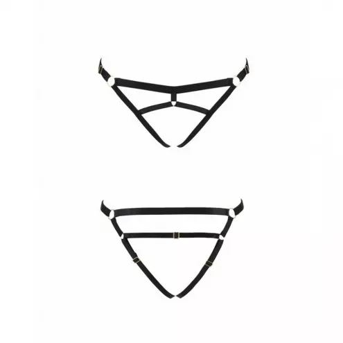 Трусики-стрінги зі стреп Passion Exclusive KELIS THONG S/M, black