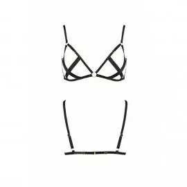 Открытый бюстгальтер-стрепы Passion Exclusive NICKY BRA S/M, black - 5