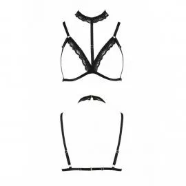 Бюстгальтер-стрепы с чокером Passion Exclusive SHELLY BRA L/XL, black - 4